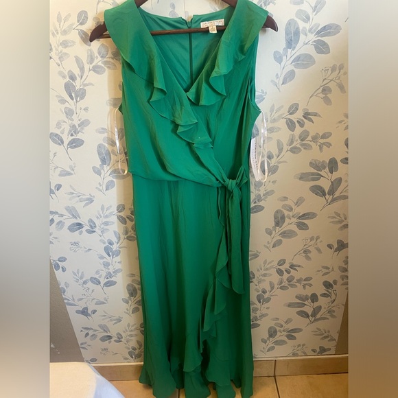 London Styles Women's Feminine Ruffle Hi-Low Faux Wrap Maxi Dress 6. New w tag - Picture 3 of 9